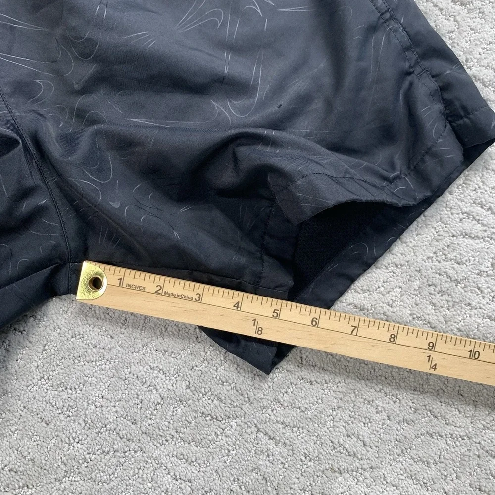 Nike Mens Swim Shorts Black Swoosh Logo Lined Small DM7933 010